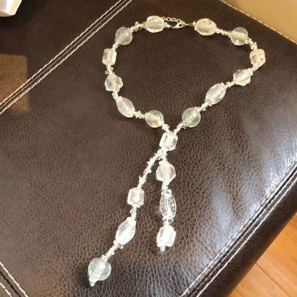 Real Glass Adjustable necklace clear glass - Picture 4 of 10